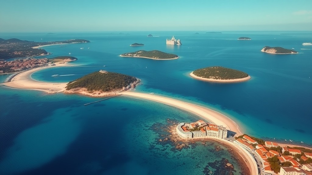 Pemandangan Laut Adriatik dengan pulau-pulau yang menawan.