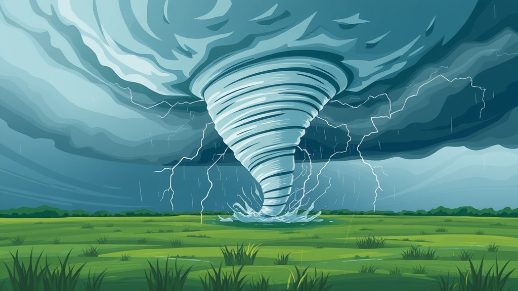 Ilustrasi menunjukkan konsep tornado