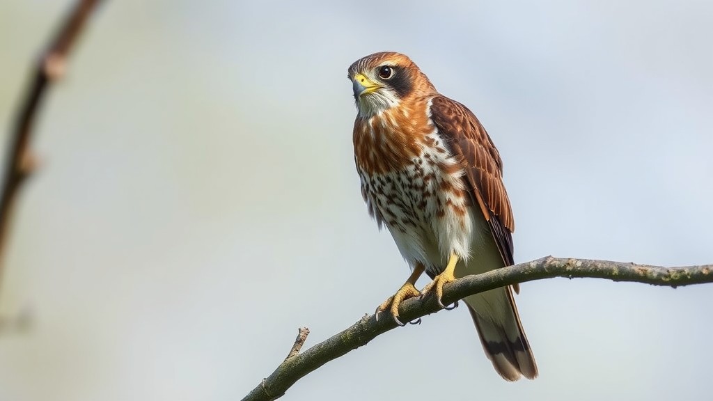 Burung Cendet bertengger di cabang pohon