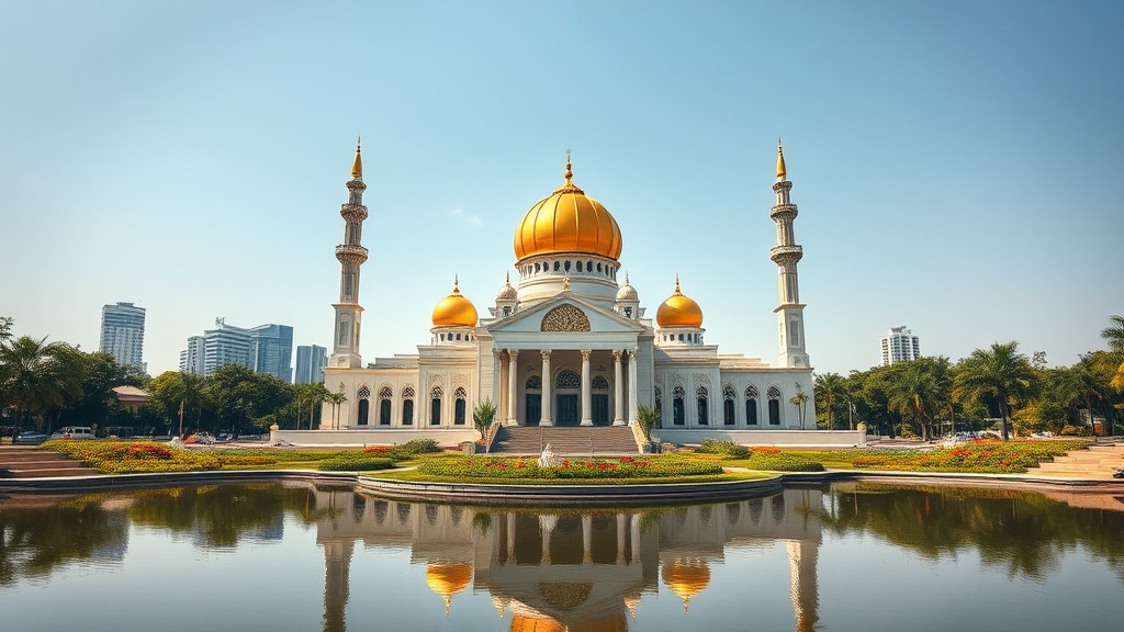 Masjid Sultan Omar Ali Saifuddien yang Indah di Tengah Kota Bandar Seri Begawan