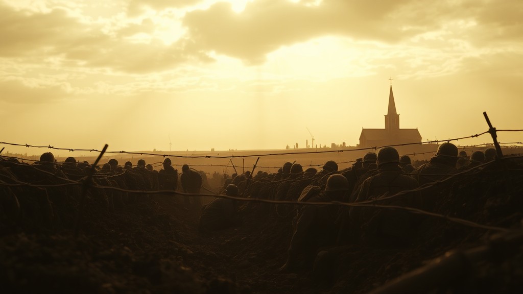  parit Perang Dunia I dengan warna sepia